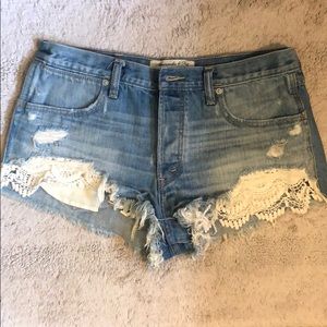 Abercrombie and Fitch high waisted jean shorts